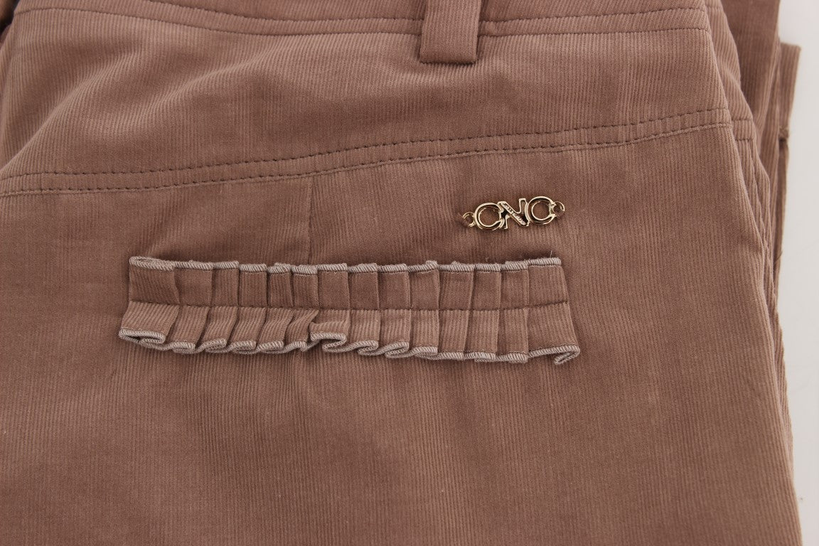 Costume National Brown Cropped Corduroys Pants