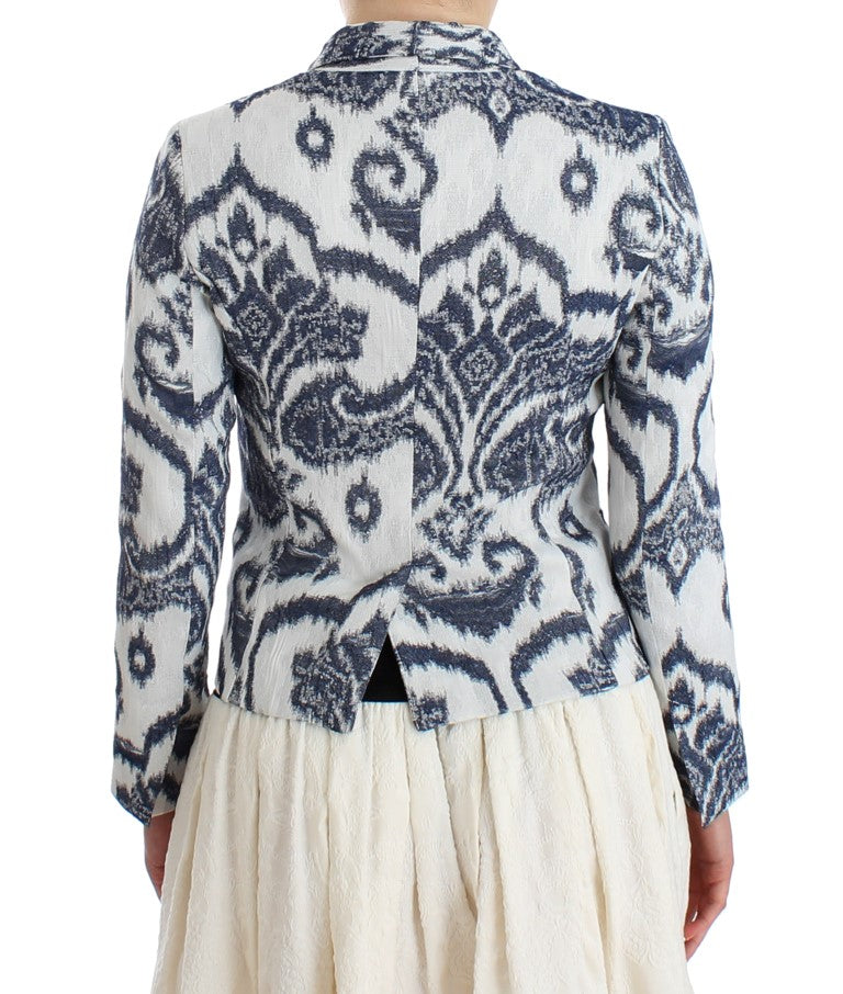 Christian Pellizzari Blue White Blazer Suit Jacket