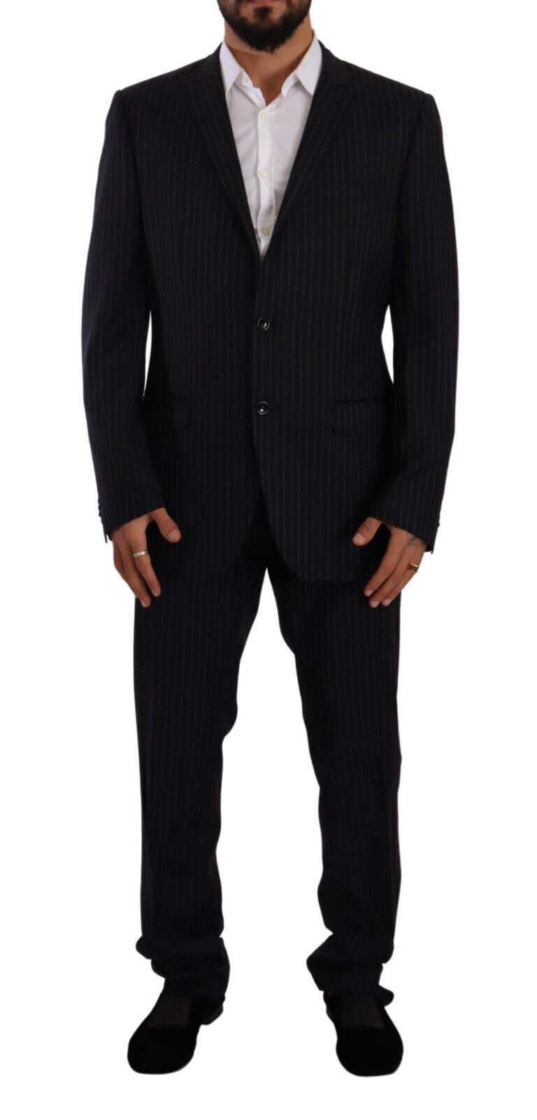 Domenico Tagliente Gray Polyester Single Breasted Formal Suit