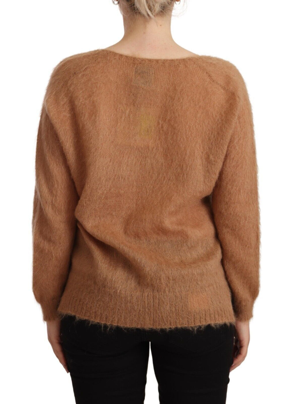 PINK MEMORIES Brown Cardigan V-Neck Long Sleeve Sweater
