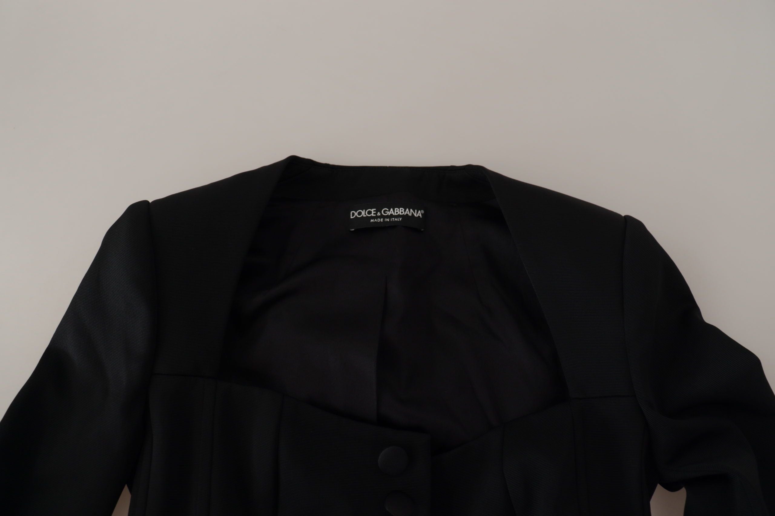 Dolce & Gabbana Black Slim Fit Long Sleeves Snap Jacket