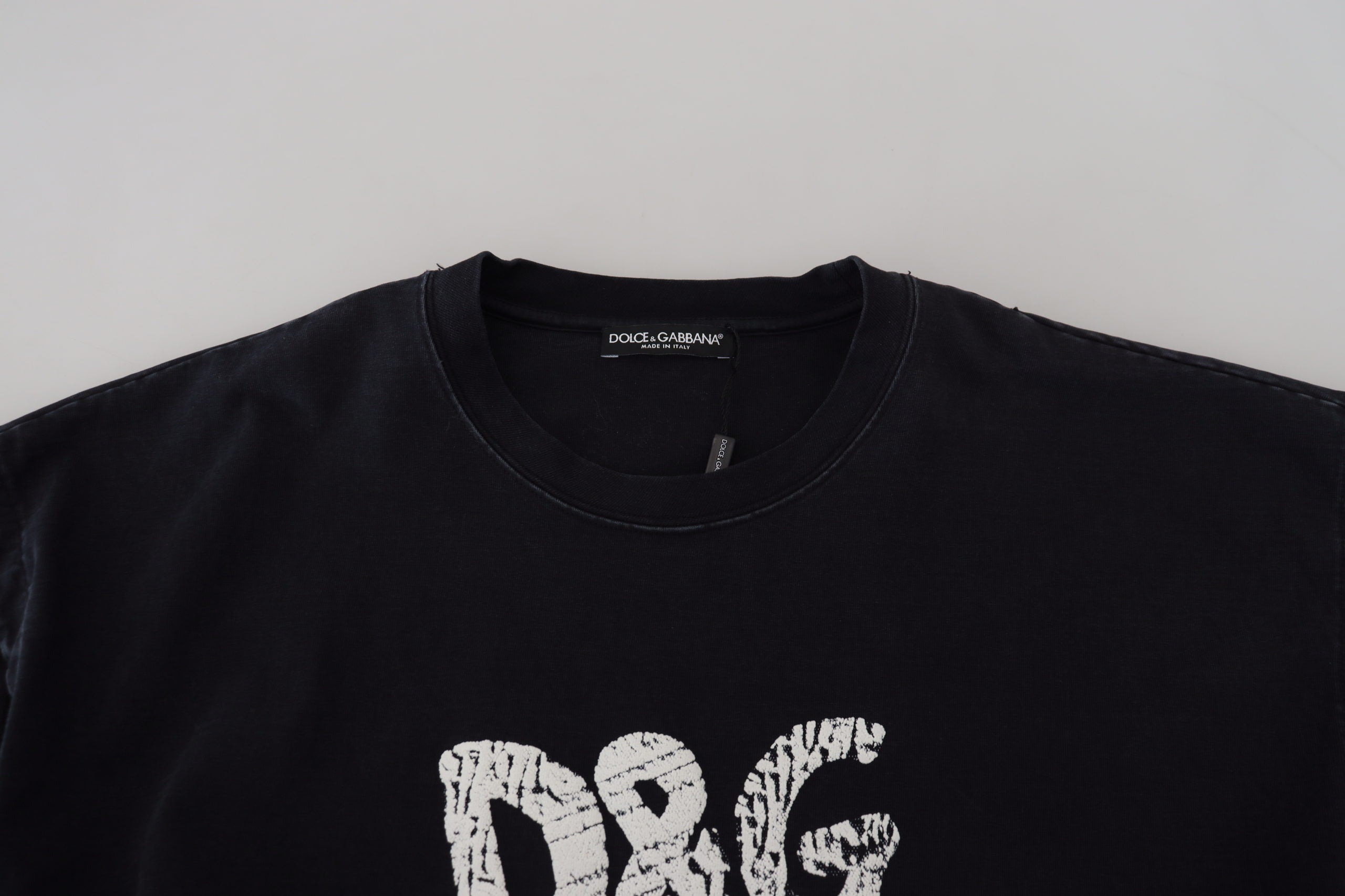 Dolce & Gabbana Black D&G Fashion Round Neck Cotton T-shirt