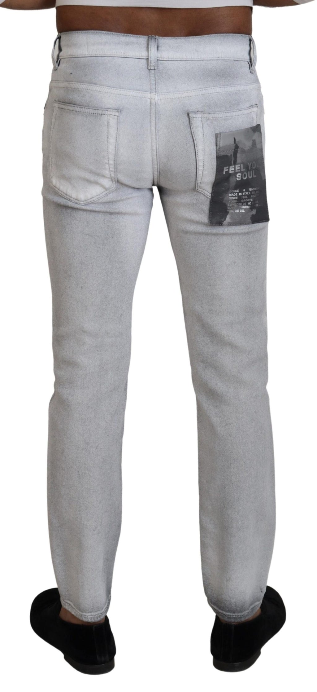 Dolce & Gabbana Gray Washed Skinny Men Denim Jeans