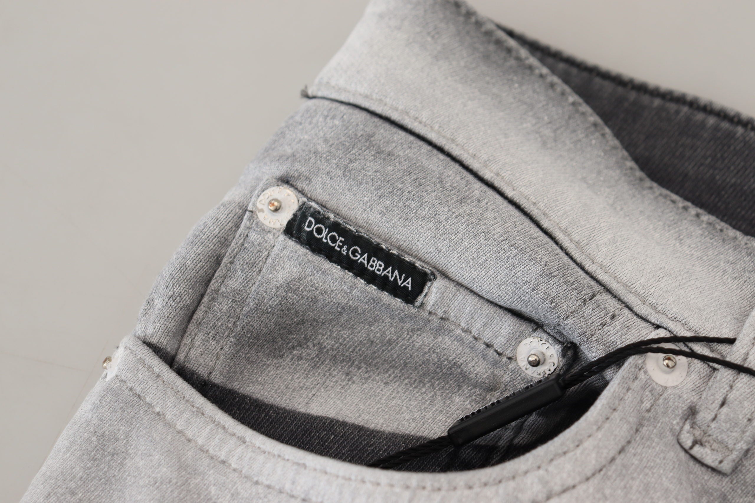 Dolce & Gabbana Gray Washed Skinny Men Denim Jeans