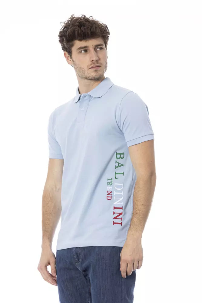 Baldinini Trend Light Blue Cotton Polo Shirt