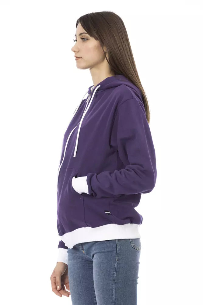 Baldinini Trend Purple Cotton Sweatshirt