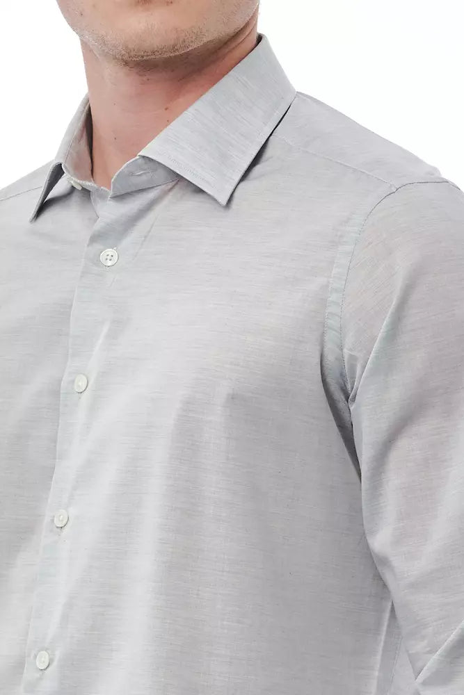 Bagutta Gray Cotton Shirt