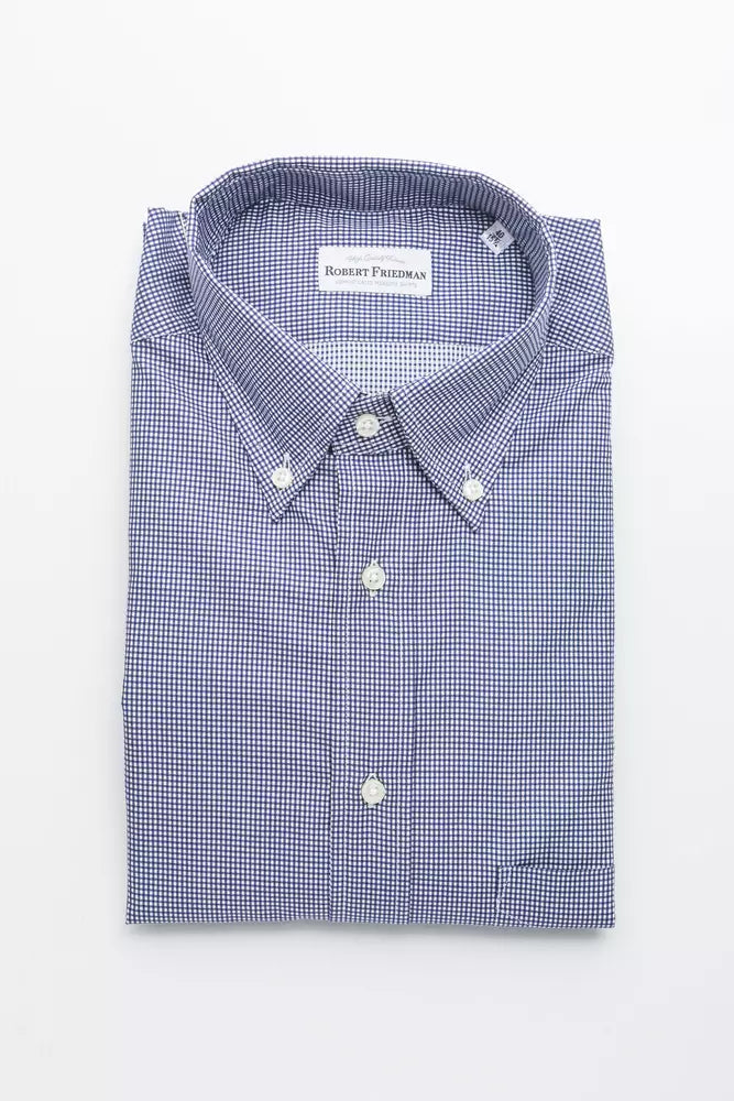 Robert Friedman Blue Cotton Men's Shirt