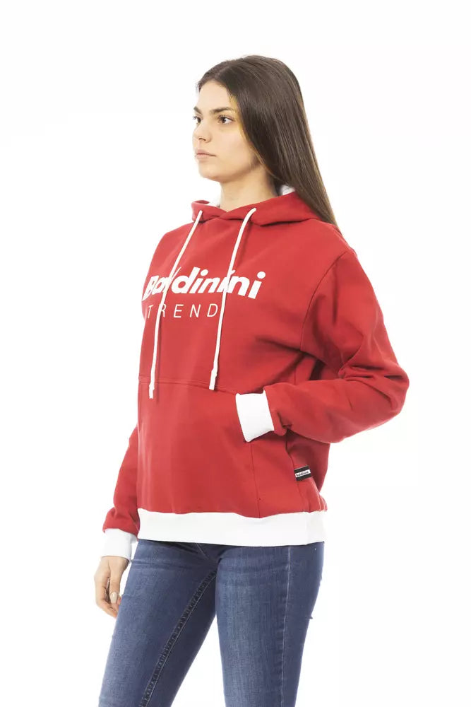 Baldinini Trend Red Cotton Sweatshirt