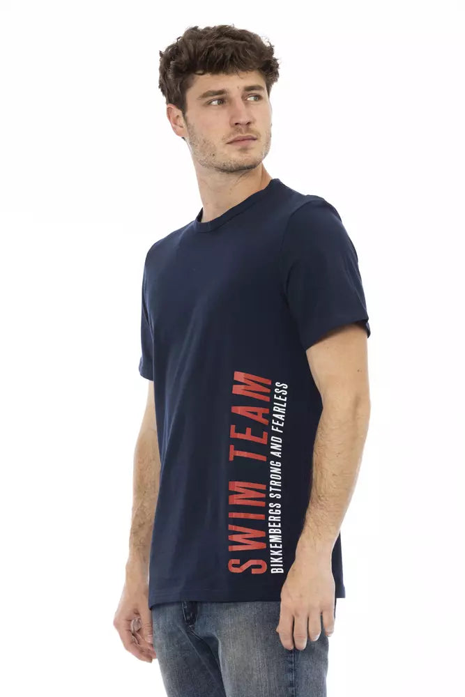 Bikkembergs Blue Cotton Men T-Shirt