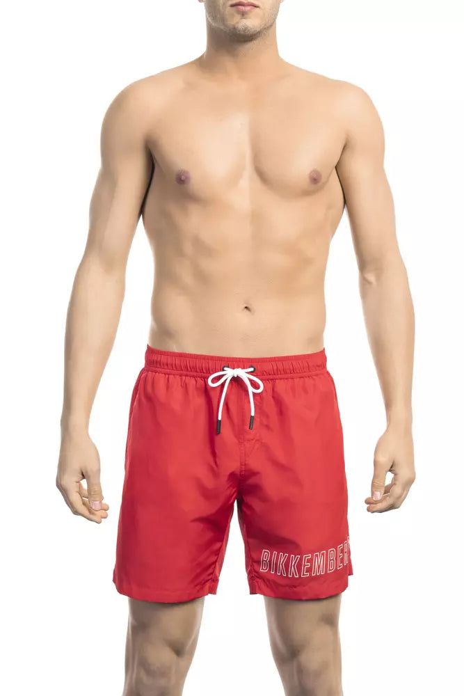 Bikkembergs Red Polyester Men's Swim Short