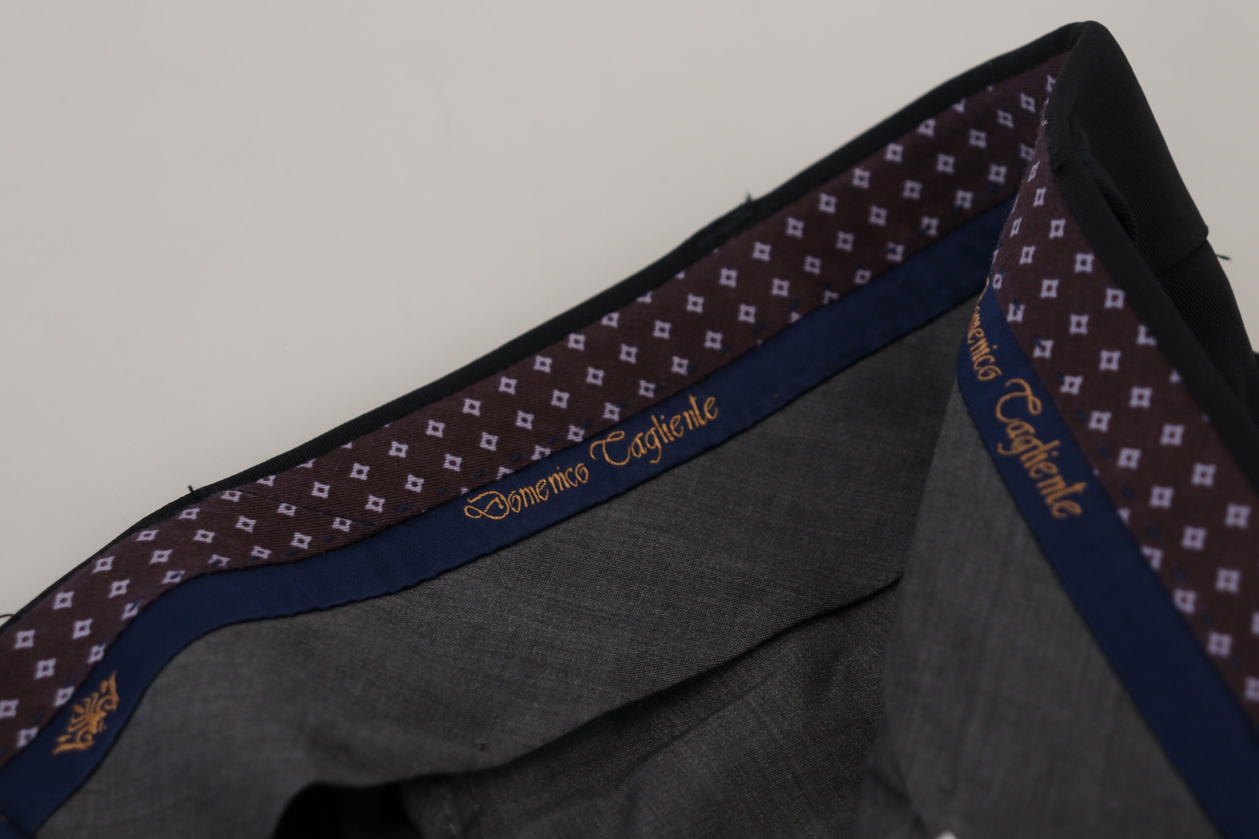 Domenico Tagliente Black Polyester Tapered Dress Pants