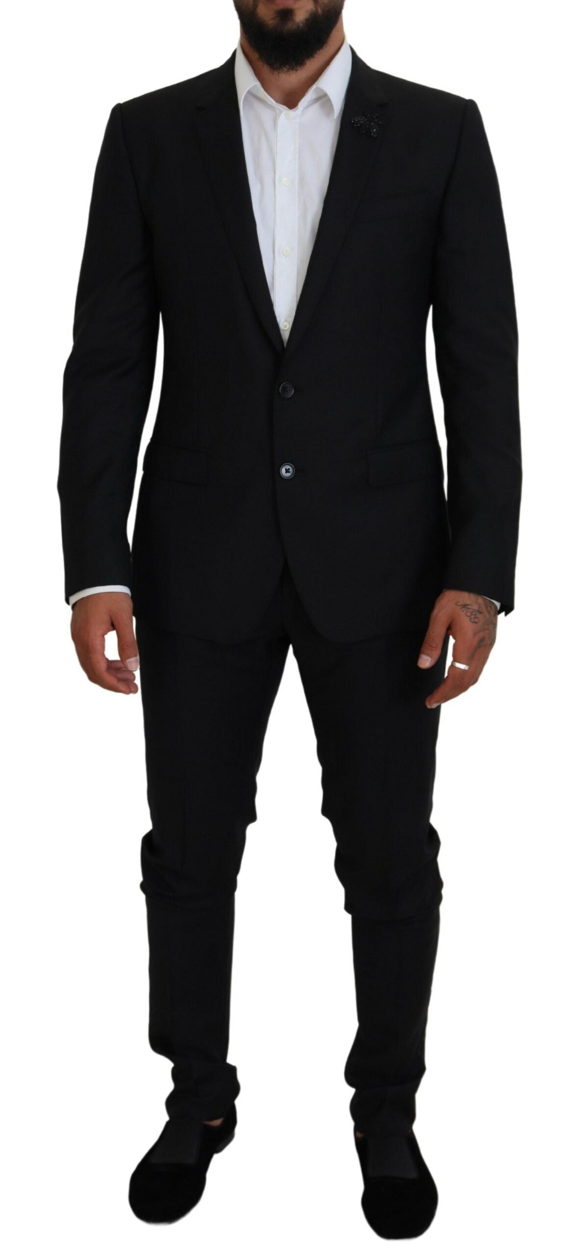Dolce & Gabbana Black Single Breasted 2 Piece MARTINI Suit