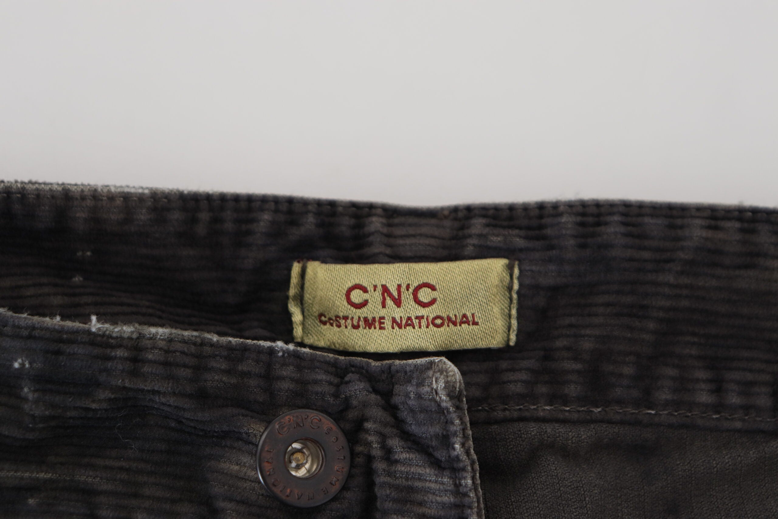 Costume National Gray Cotton Corduroy Men Casual Jeans
