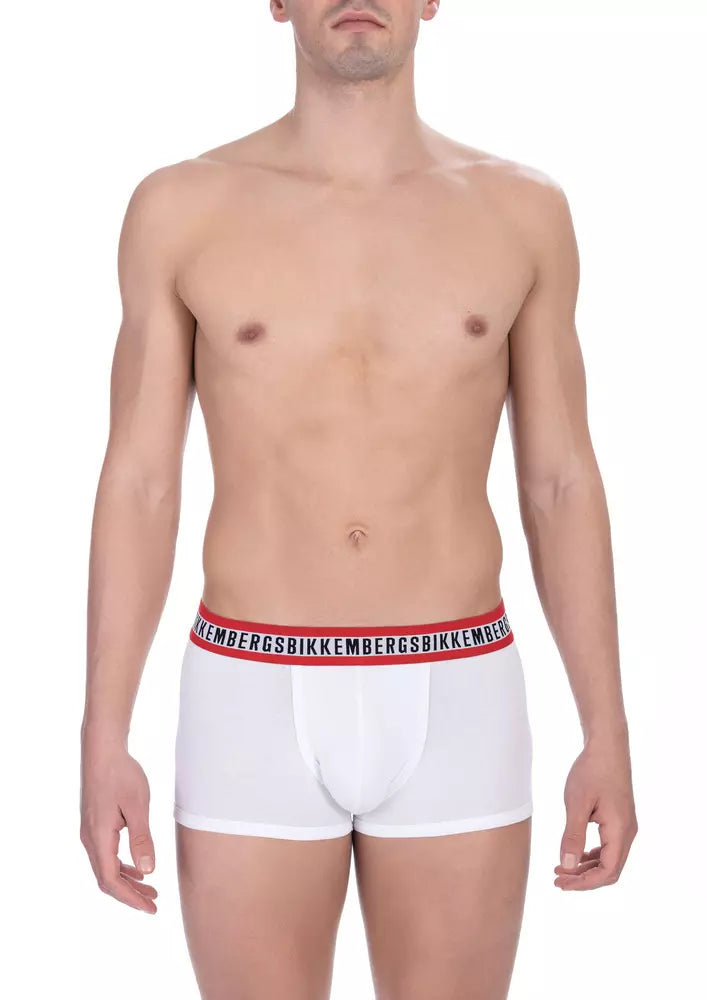 Bikkembergs White Cotton Men's Underwear Trunk Twin Pack
