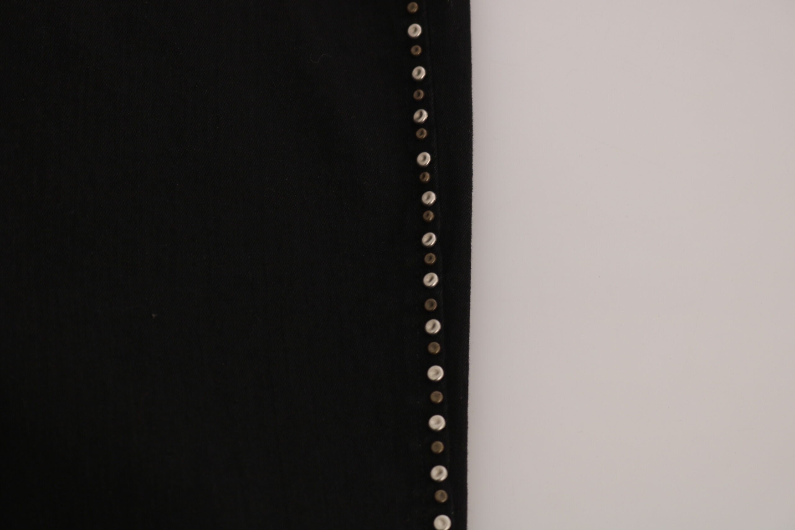 Costume National Black Embellished Mid Waist Skinny Denim Jeans