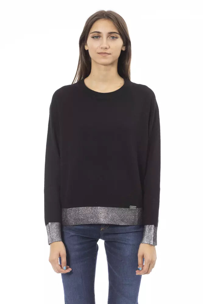 Baldinini Trend Black Wool Sweater