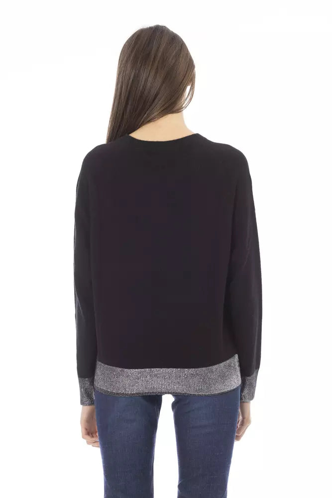 Baldinini Trend Black Wool Sweater