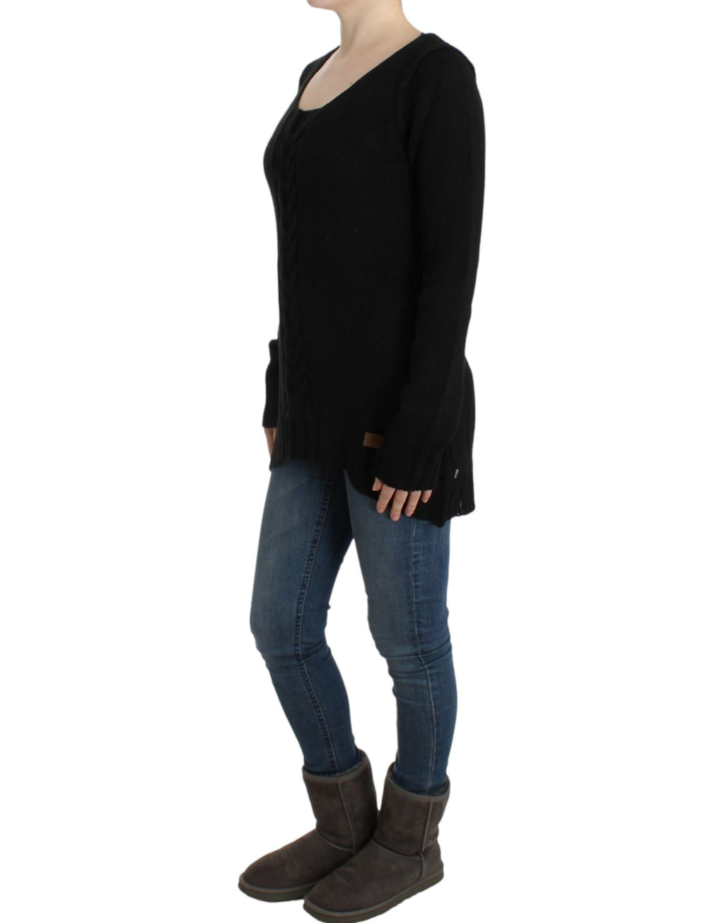 Cavalli Black knitted wool sweater