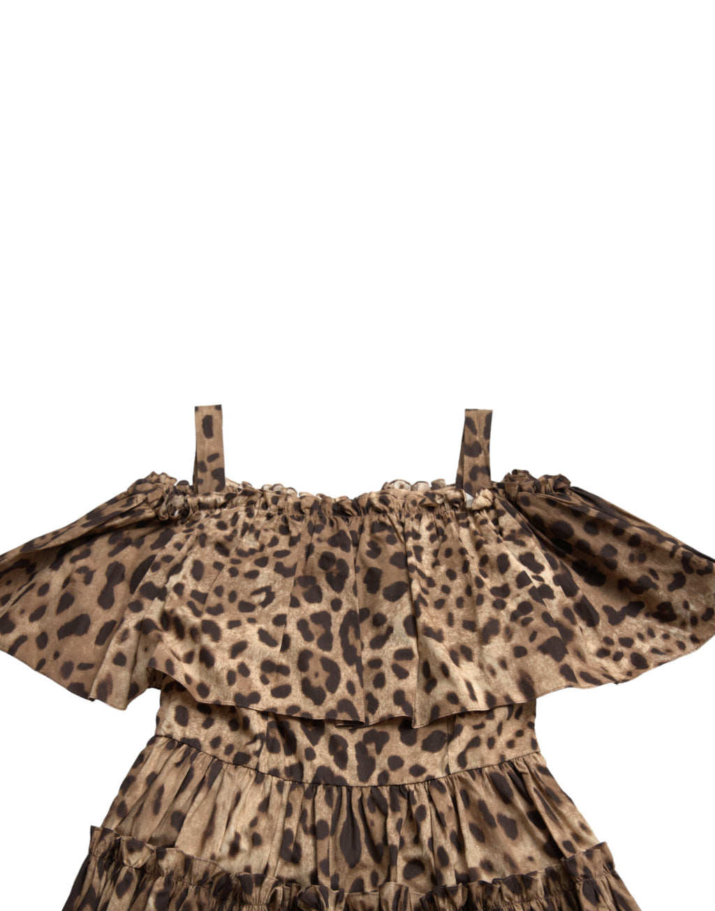 Dolce & Gabbana Brown Leopard Print Sleeveless A-line Dress