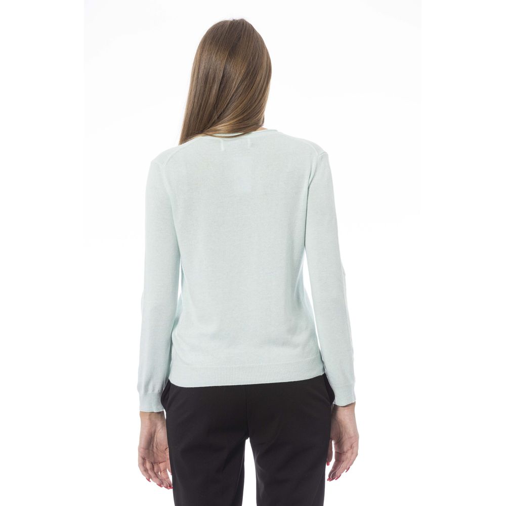 Baldinini Trend Light Blue Polyamide Sweater
