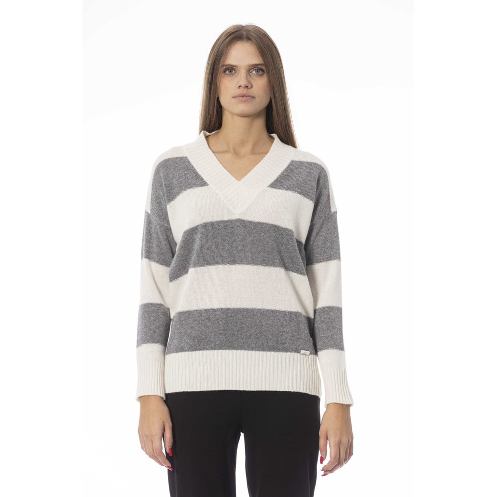 Baldinini Trend Gray Wool Sweater