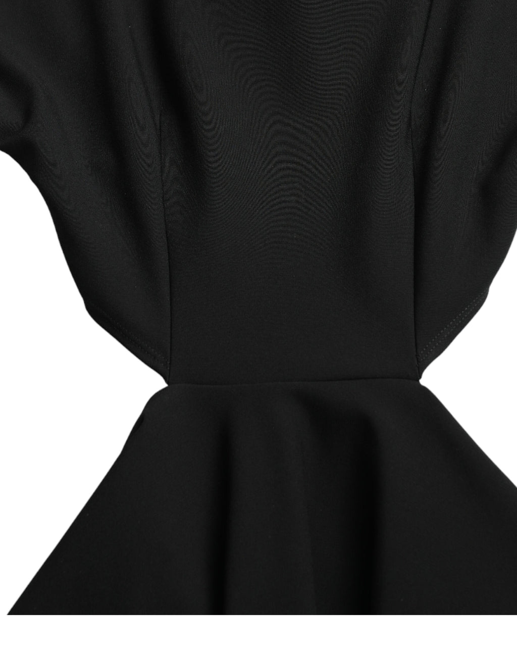 Dolce & Gabbana Black Viscose Cut Out A-line Long Sleeves Mini Dress