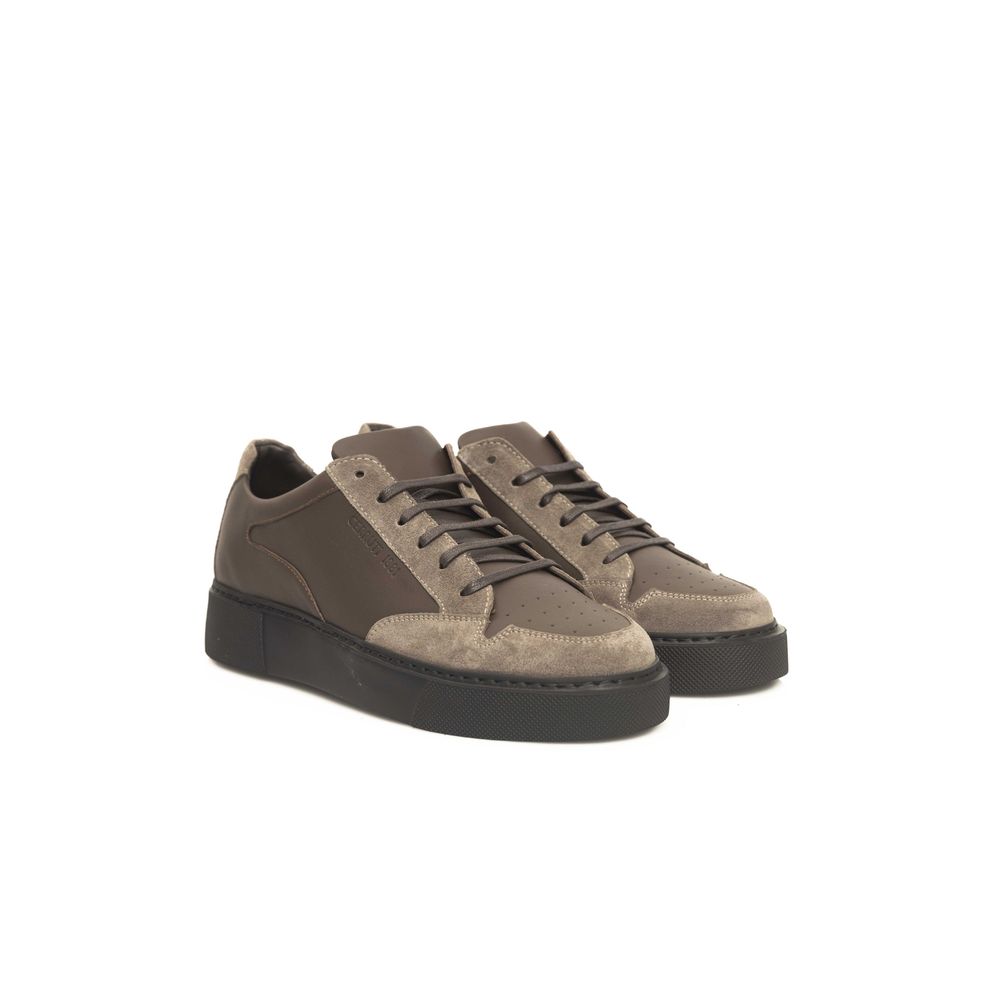 Cerruti 1881 Taupe Cow Leather Sneakers
