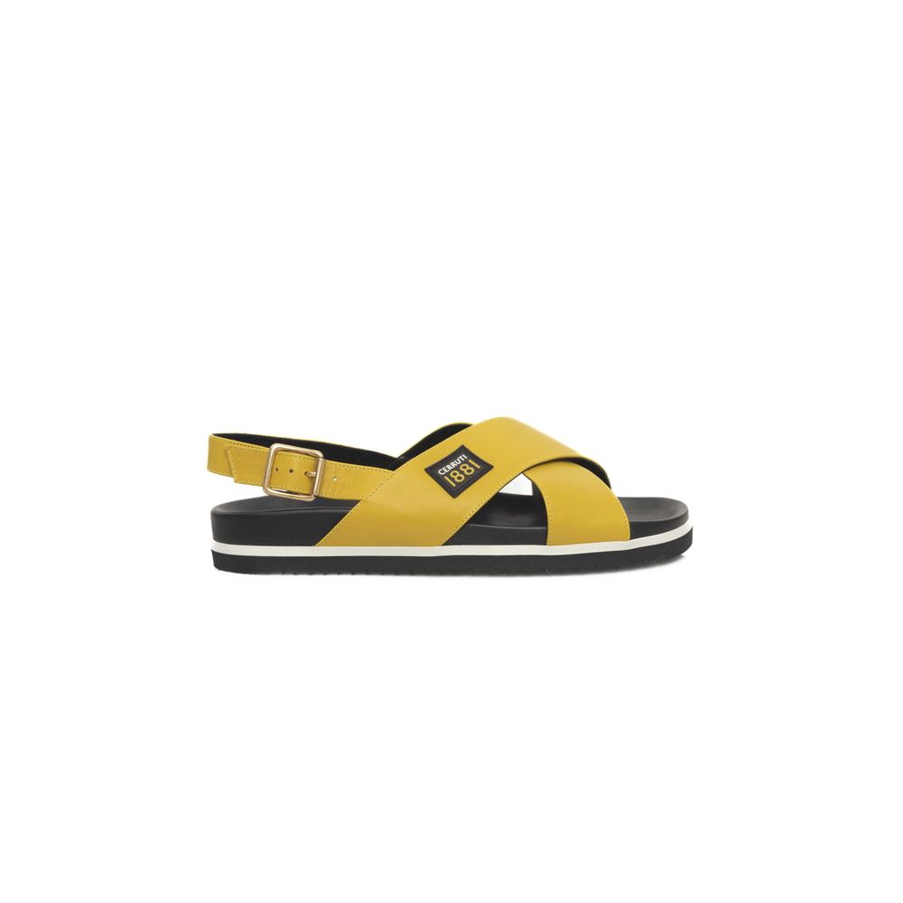 Cerruti 1881 Yellow Calfskin Women Sandal