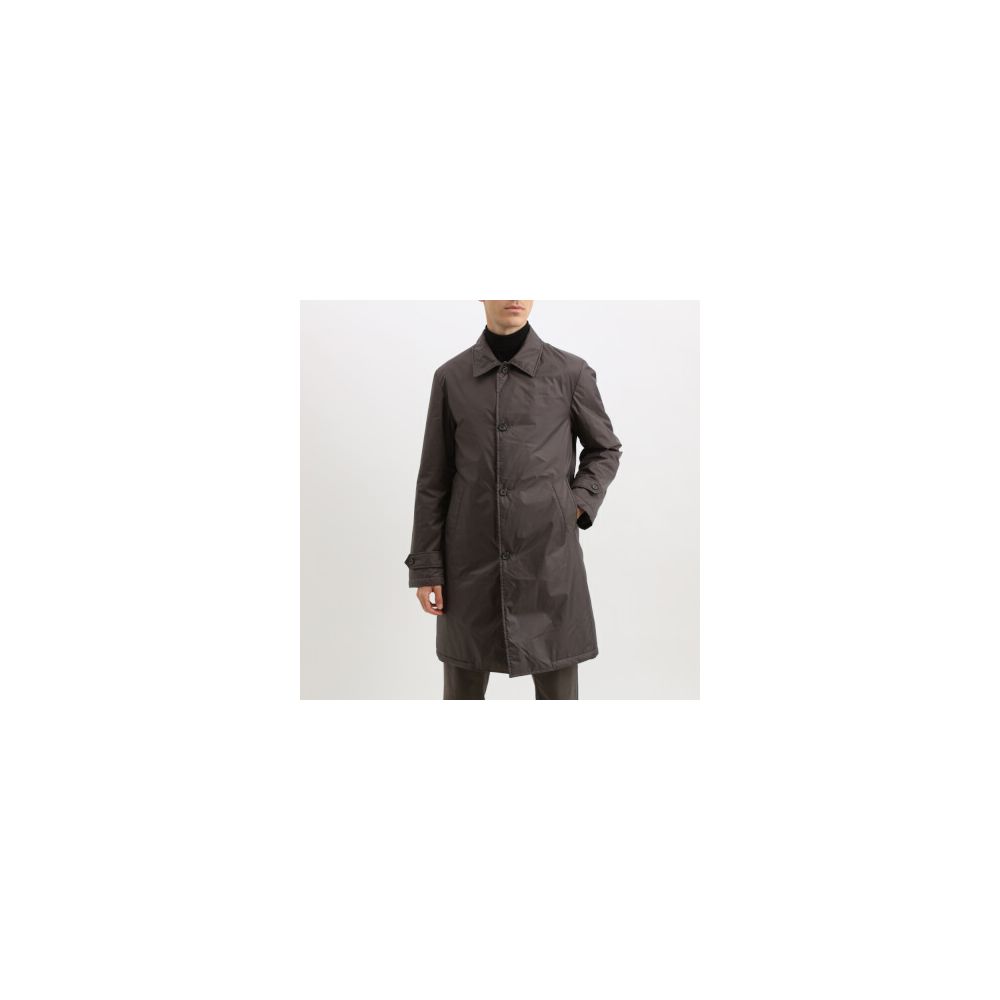 Add Brown Polyester Men's Trench Jacket