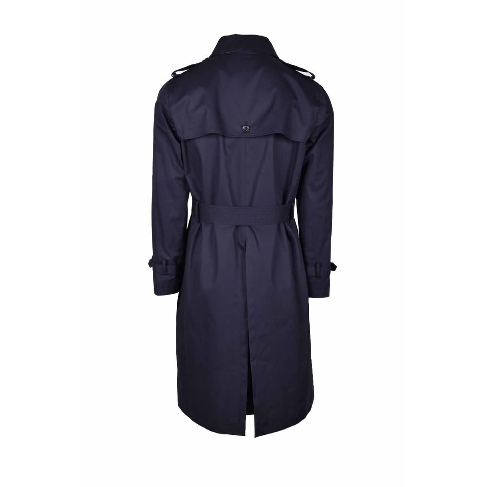 Aquascutum Blue Cotton Trench Coat