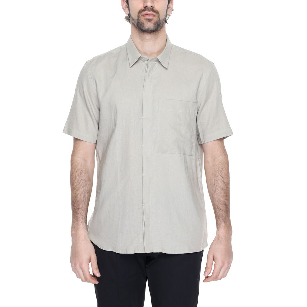 Antony Morato Beige Linen Shortsleeve Shirt