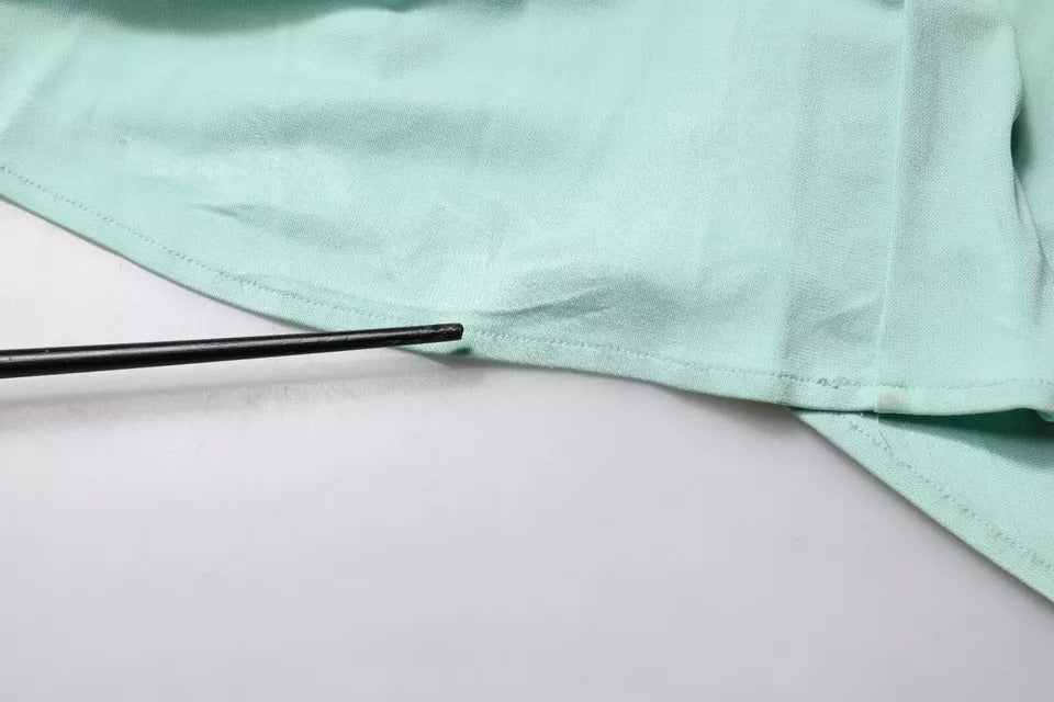 Elisabetta Franchi Mint Green One Shoulder Long Jumpsuit Dress