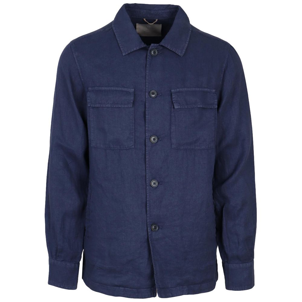 AT.P.CO Blue Linen Men Shirt