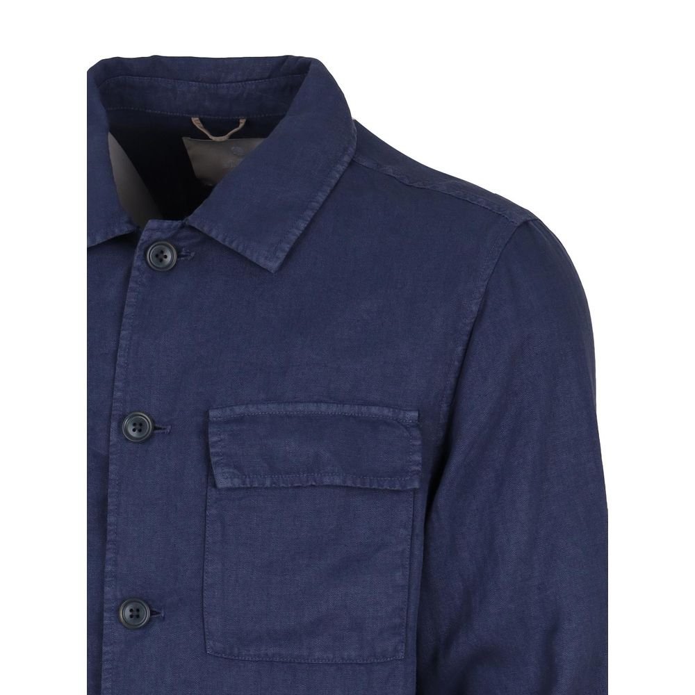 AT.P.CO Blue Linen Men Shirt
