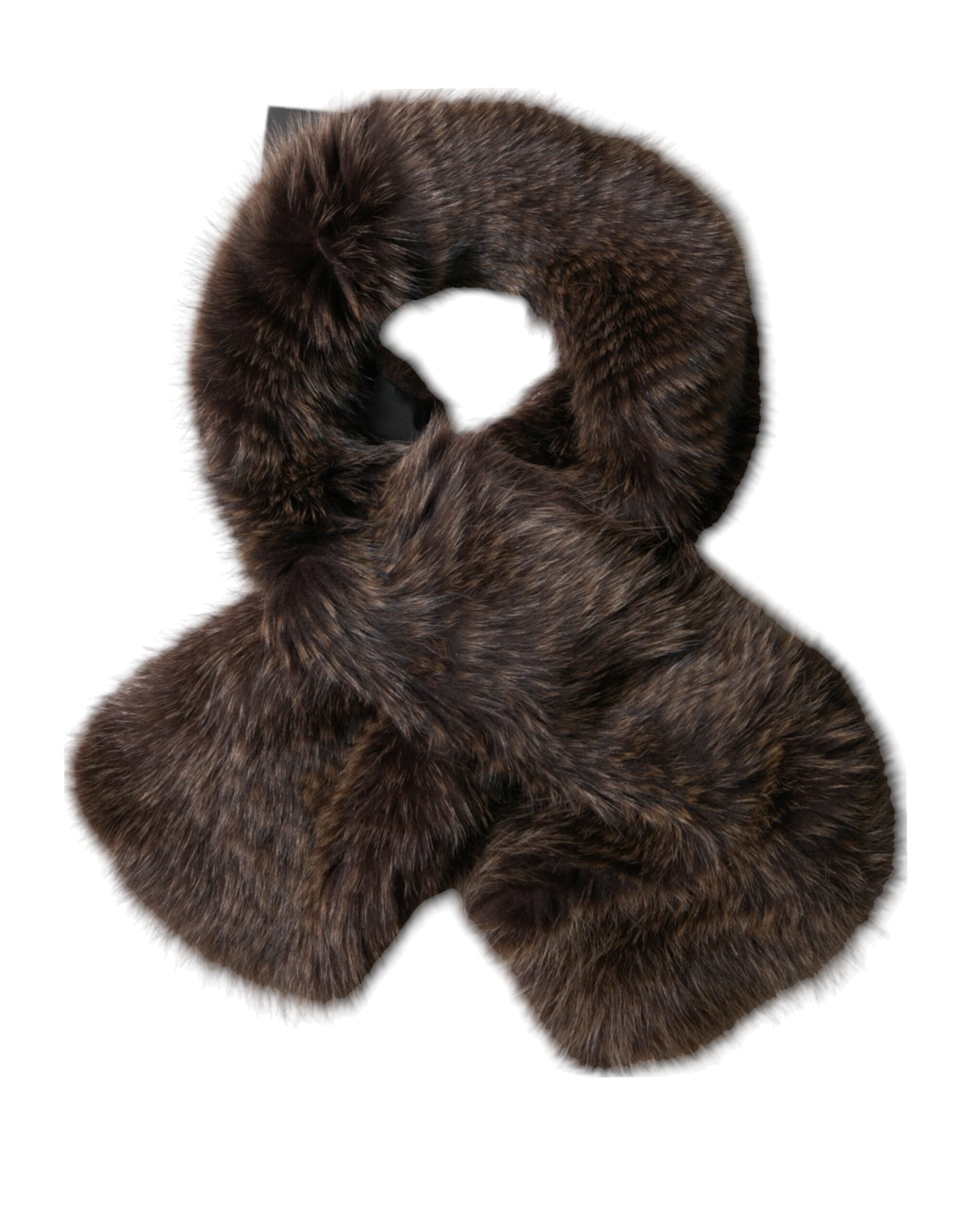 Brown Raccoon Fur Neck Warmer Winter Scarf