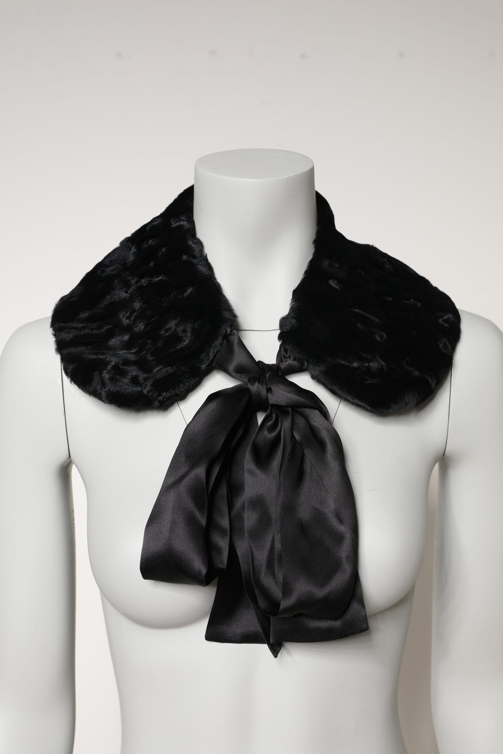Black Lamb Fur Women Neck Warmer Winter Scarf