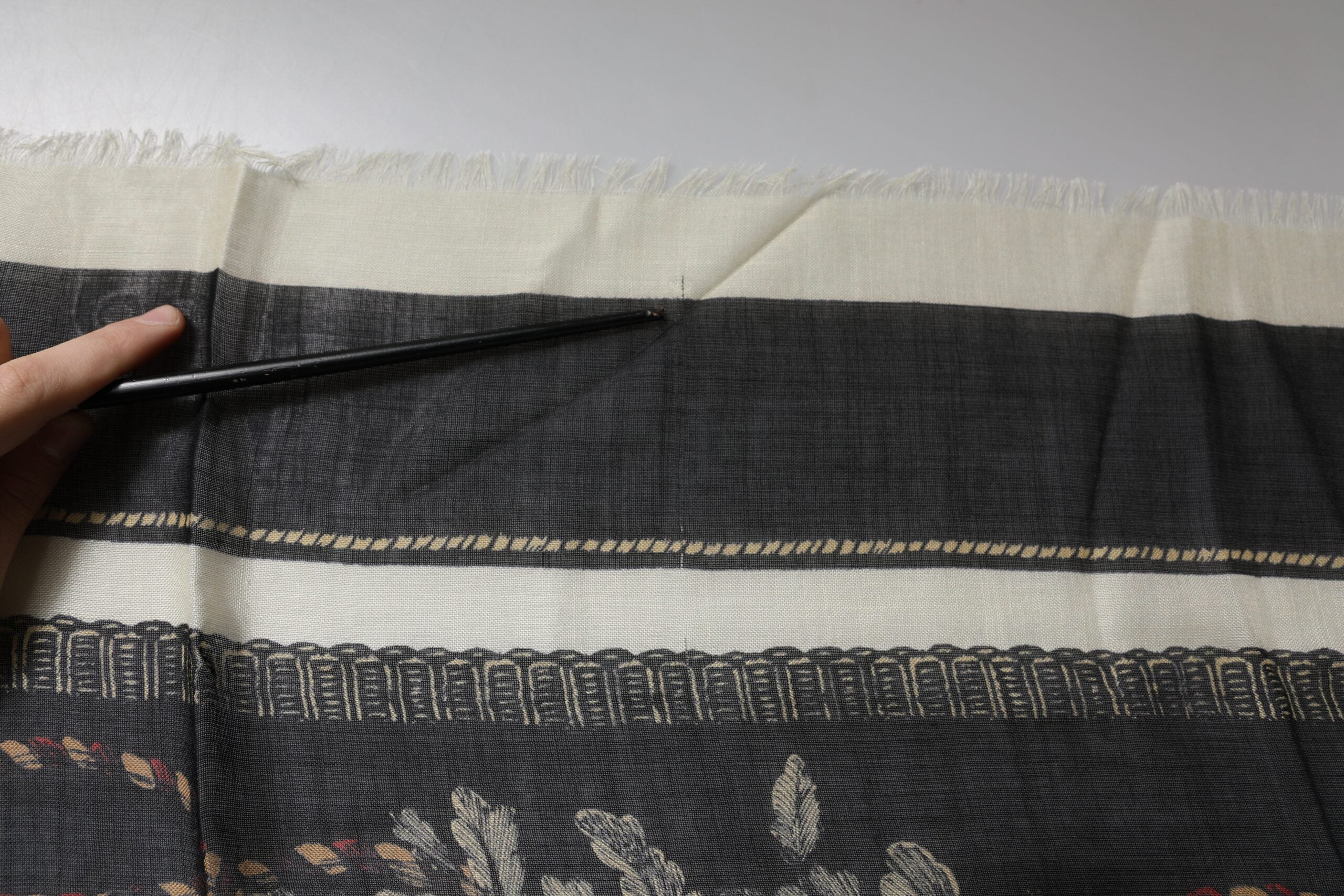 Multicolor Printed Cashmere Foulard Scarf