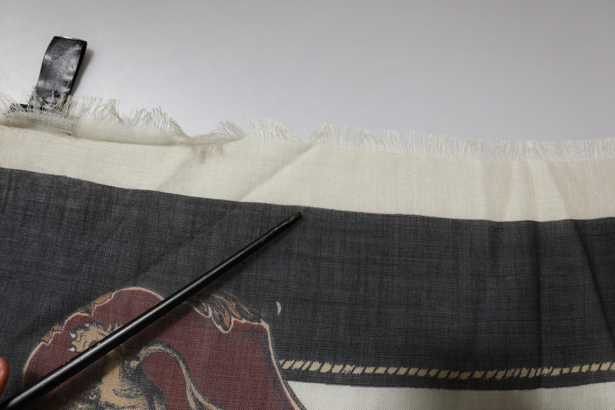 Multicolor Printed Cashmere Foulard Scarf