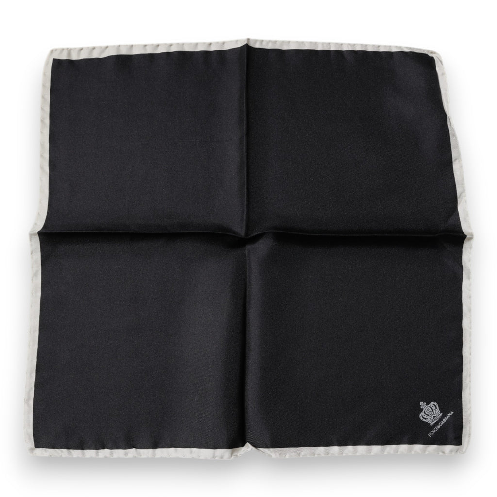 Black Crown Logo Square Handkerchief Scarf