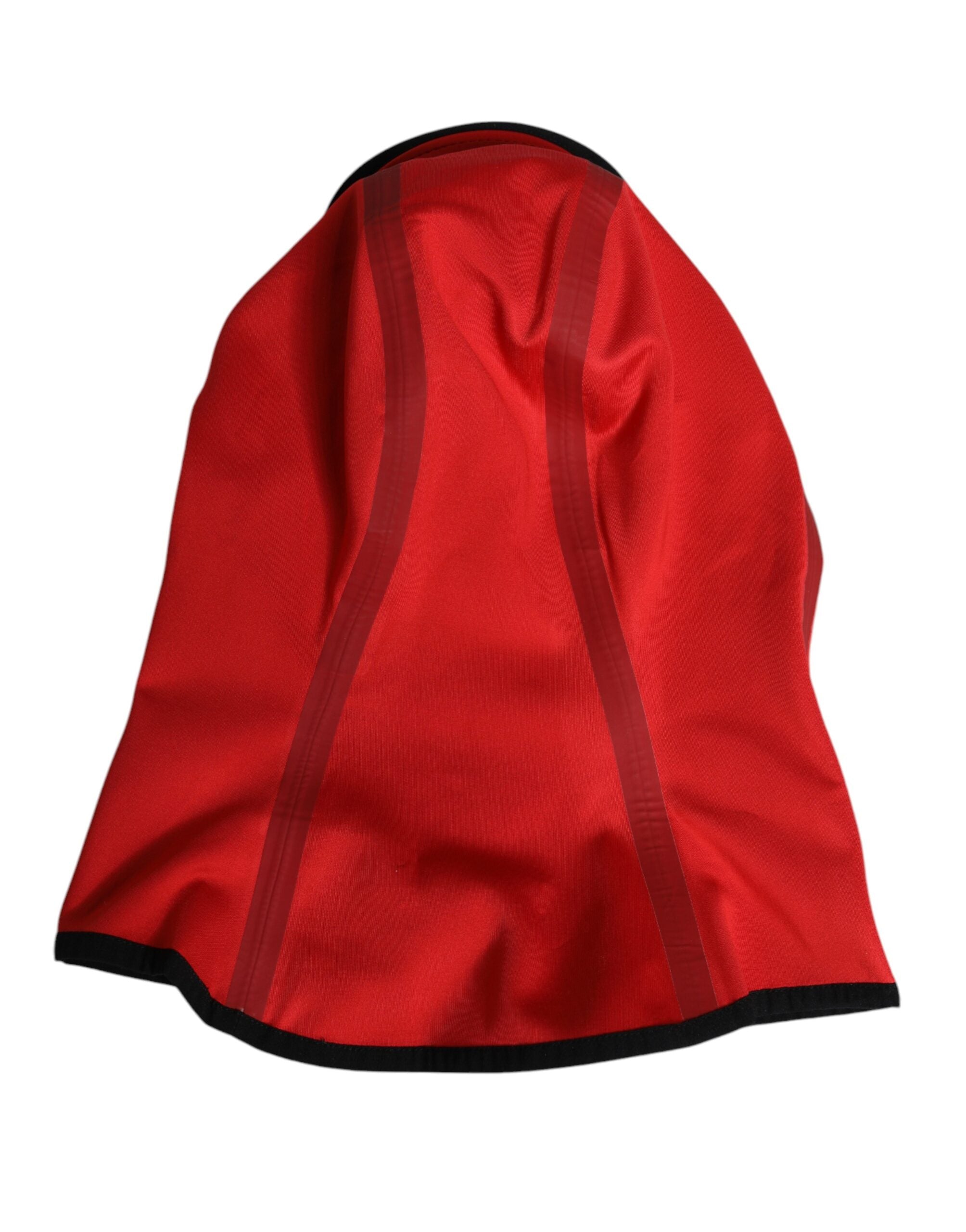 Red Logo Polyester Wide Brim Balaclava Hat