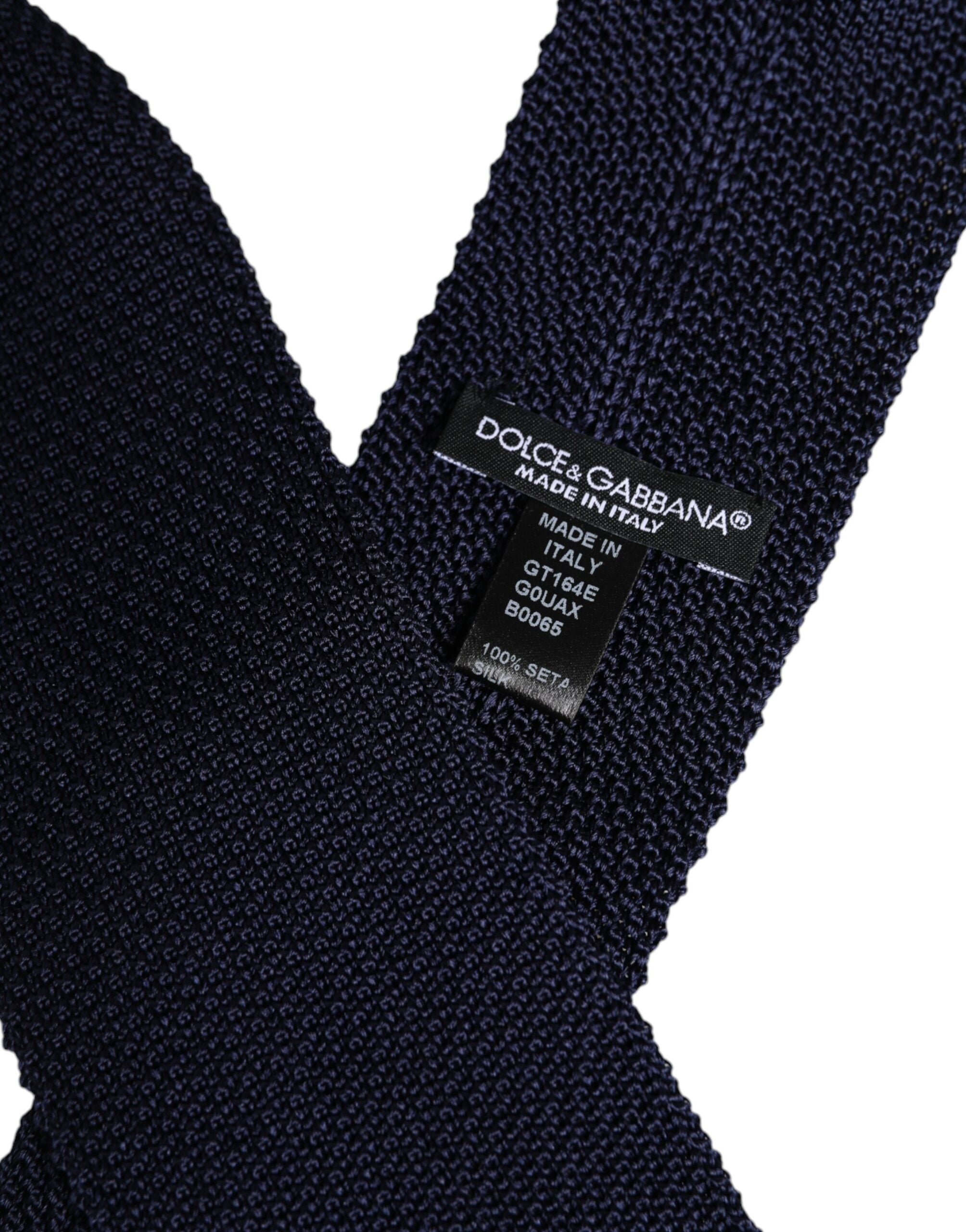 Dark Blue Silk Adjustable Necktie Tie