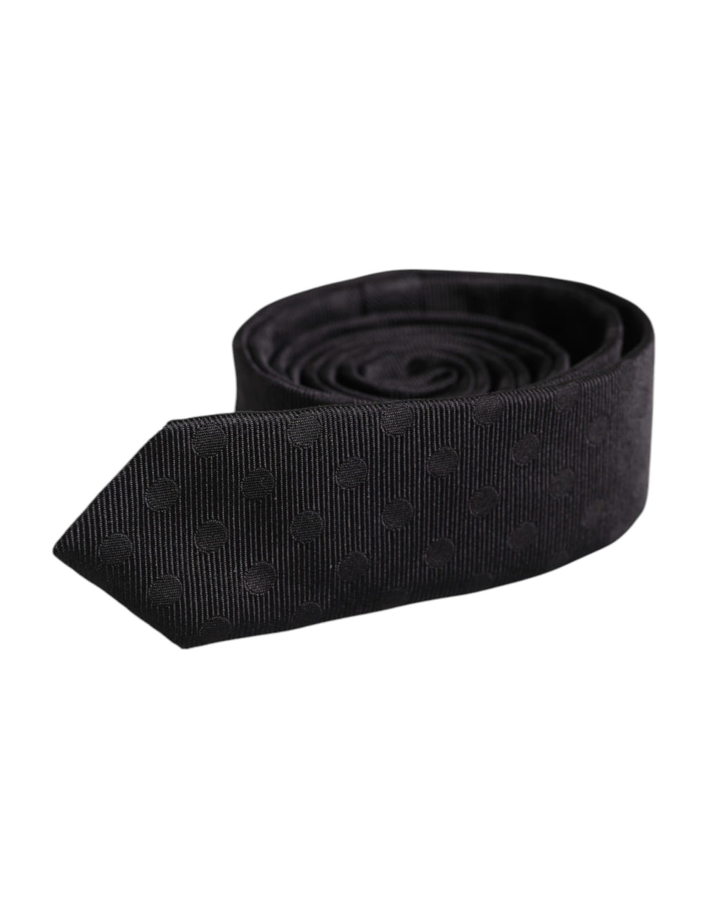 Black Circles Silk Adjustable Necktie Tie