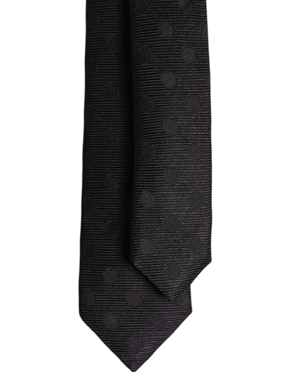 Black Circles Silk Adjustable Necktie Tie