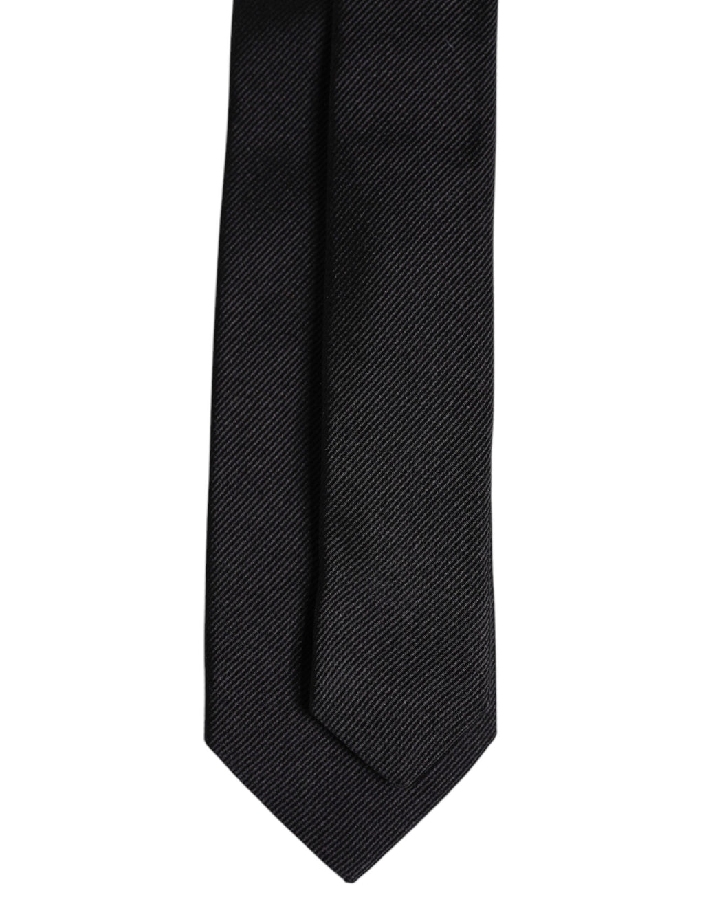 Black Solid Silk Adjustable Necktie Tie