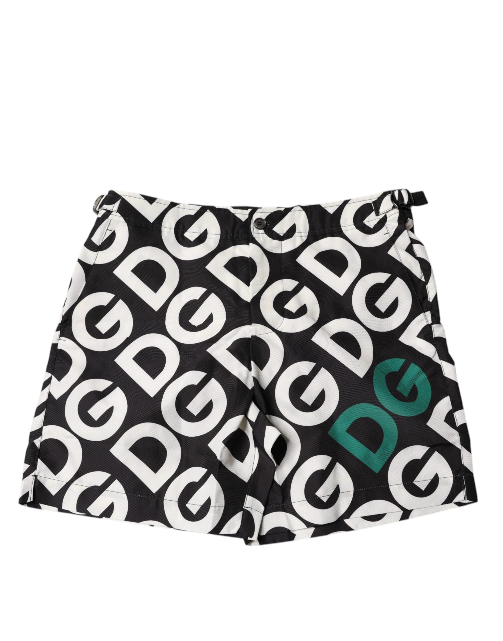 Black White Logo Beachwear Shorts Swimwear