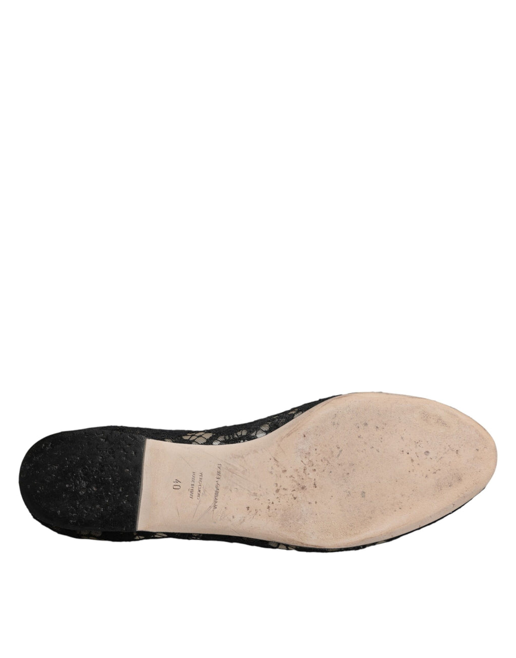 Black Taormina Lace Slip On Flats Shoes