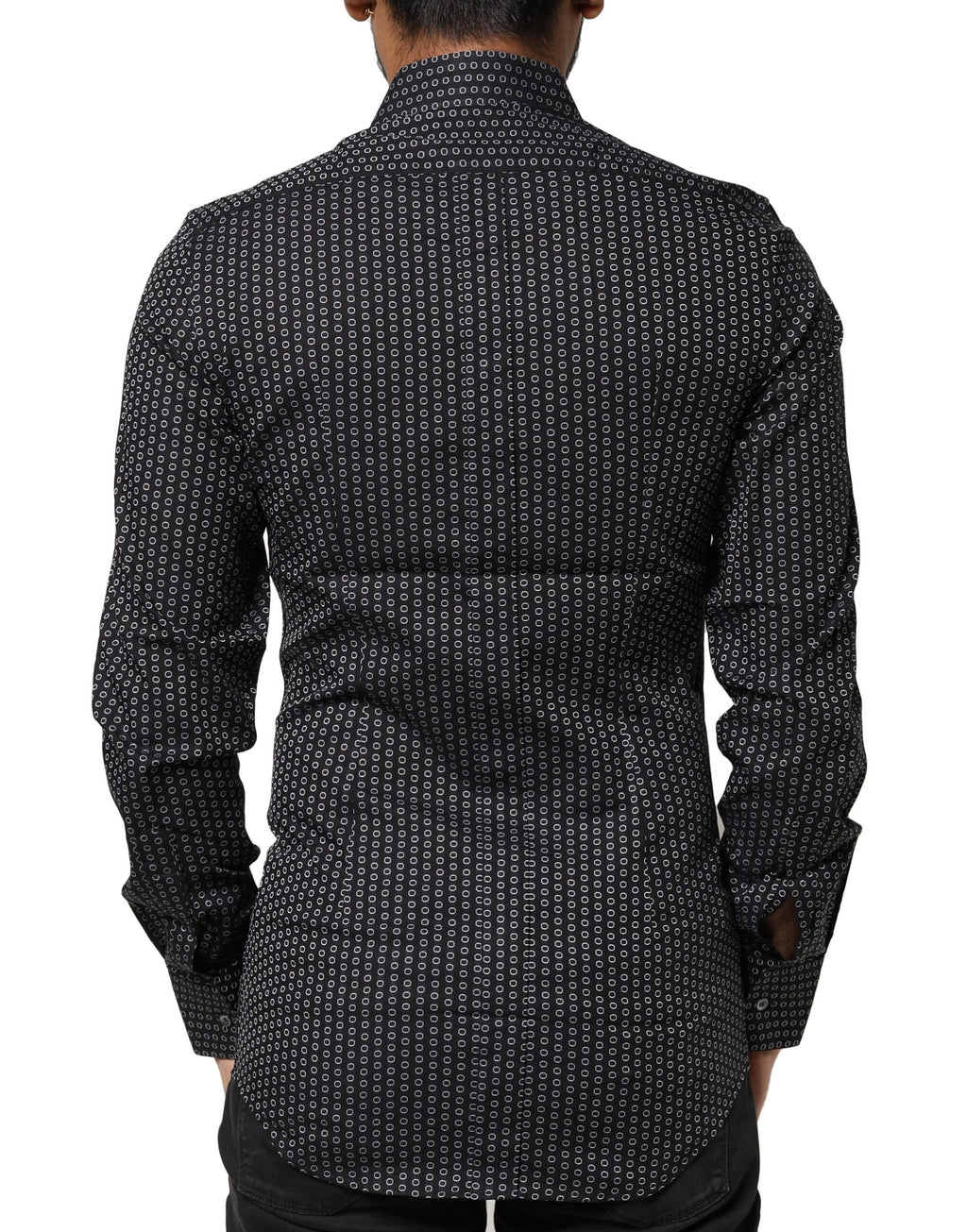 Black GOLD Patterned Cotton Men Dress Shirt