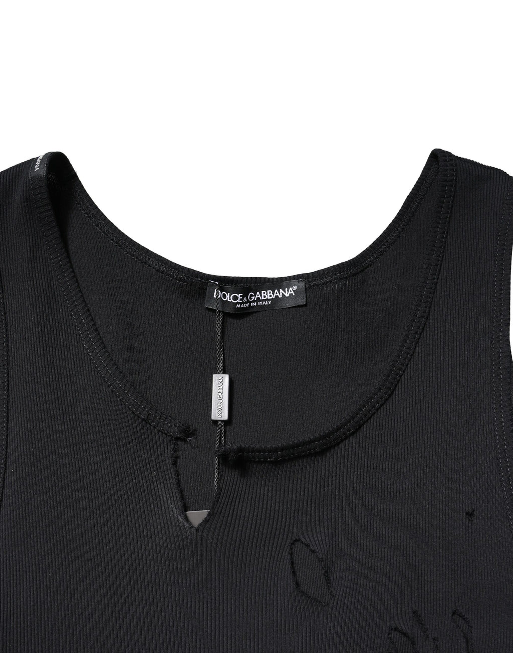 Black Cotton Rip Style Sleeveless Men Tank T-shirt