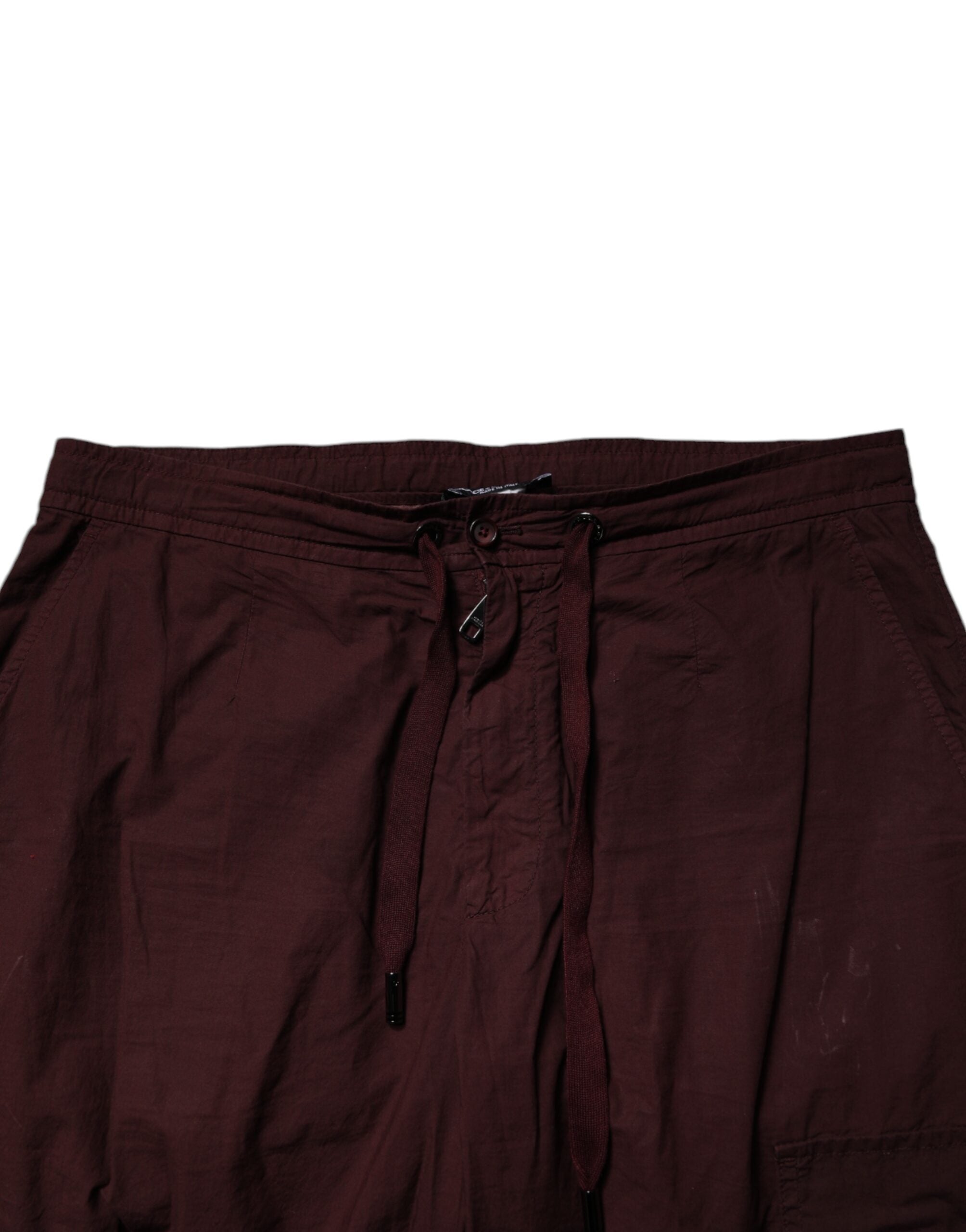 Maroon Cotton Cargo Jogger Sweatpants Pants
